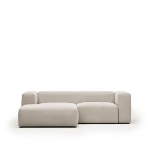 Blok 2 seater sofa with left-hand chaise longue in beige, 240 cm by Kave Home, a Sofas for sale on Style Sourcebook