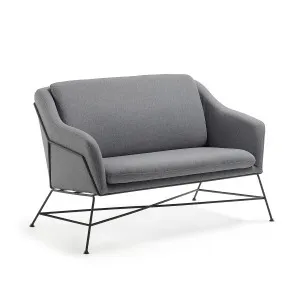 Brida 2 seater sofa in dark grey, 128 cm by Kave Home, a Sofas for sale on Style Sourcebook