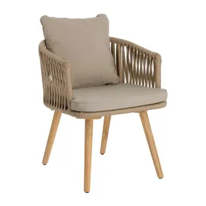 Hemlice chair in beige rope with solid acacia legs FSC 100% by Kave Home, a Outdoor Chairs for sale on Style Sourcebook