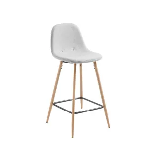 Light grey Nolite stool height 65 cm by Kave Home, a Bar Stools for sale on Style Sourcebook