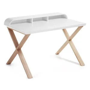 White and ash Working table 120 x 79 cm by Kave Home, a Desks for sale on Style Sourcebook