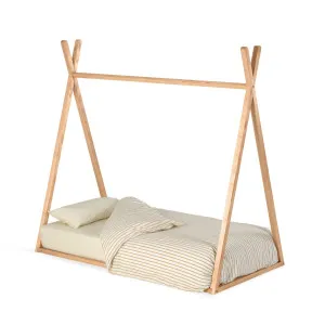 Maralis teepee bed made of solid beech wood with a natural finish, for 70 x 140 cm mattresses by Kave Home, a Cots & Bassinets for sale on Style Sourcebook