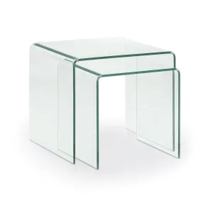 Burano nest of 2 glass tables by Kave Home, a Side Table for sale on Style Sourcebook