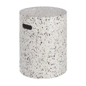 Jenell outdoor terrazzo footrest in white, Ø 35 cm by Kave Home, a Tables for sale on Style Sourcebook