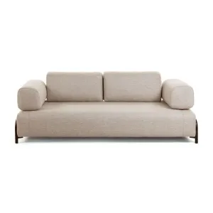 Compo 3 seater sofa in Beige-Grey, 232 cm by Kave Home, a Sofas for sale on Style Sourcebook