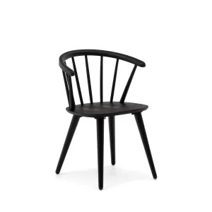 Trise MDF and solid rubber wood chair with black lacquer by Kave Home, a Dining Chairs for sale on Style Sourcebook