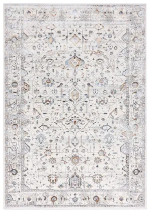 Evelyn Cream Blue And Tan Lustrous Traditional Rug by Miss Amara, a Other Rugs for sale on Style Sourcebook