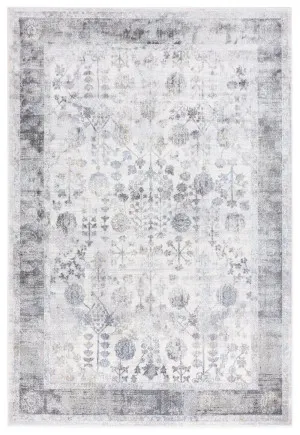 Harper Grey and Cream Faded Motif Rug by Miss Amara, a Persian Rugs for sale on Style Sourcebook