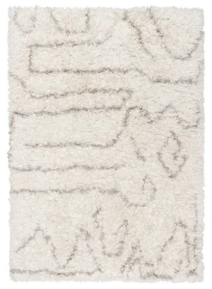 Neriza Cream & Beige Tribal Shag Rug by Miss Amara, a Shag Rugs for sale on Style Sourcebook