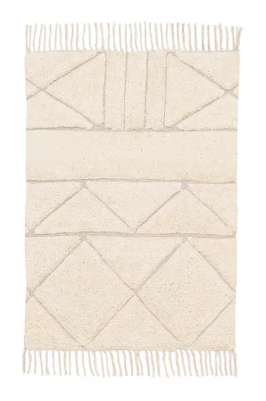 Coco Ivory Tribal Washable Bath Mat by Miss Amara, a Shag Rugs for sale on Style Sourcebook