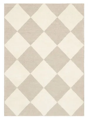 Anastasia Grey Cream Checkered Washable Rug by Miss Amara, a Kids Rugs for sale on Style Sourcebook