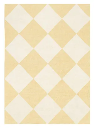 Ellis Yellow Cream Checkered Washable Rug by Miss Amara, a Kids Rugs for sale on Style Sourcebook