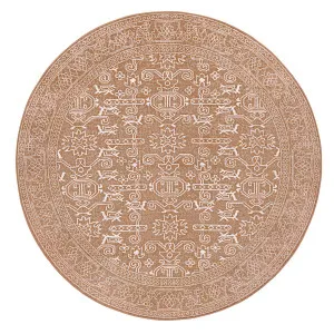 Tiki Brown Mustard Plush Rollie Pollie Round Playmat by Miss Amara, a Persian Rugs for sale on Style Sourcebook