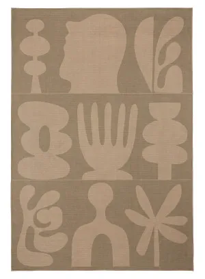 Aswati Brown Graphic Indoor Outdoor Washable Rug by Miss Amara, a Kids Rugs for sale on Style Sourcebook