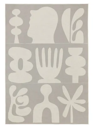 Maylee Grey Graphic Indoor Outdoor Washable Rug by Miss Amara, a Kids Rugs for sale on Style Sourcebook