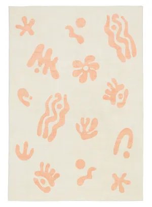 Anadi Peach Abstract Washable Rug by Miss Amara, a Kids Rugs for sale on Style Sourcebook