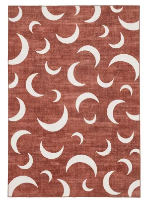 Collana Brown Terracotta Moon Washable Rug by Miss Amara, a Kids Rugs for sale on Style Sourcebook