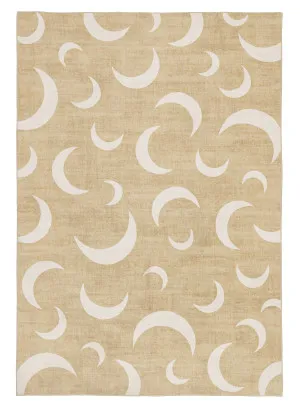 Copata Beige Cream Moon Washable Rug by Miss Amara, a Kids Rugs for sale on Style Sourcebook