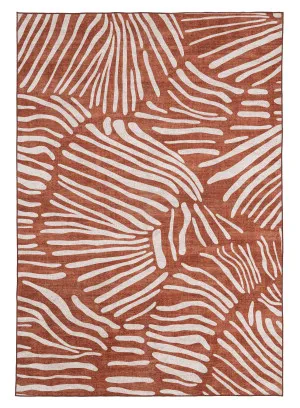 Ashlyn Terracotta Palm Print Washable Rug by Miss Amara, a Kids Rugs for sale on Style Sourcebook