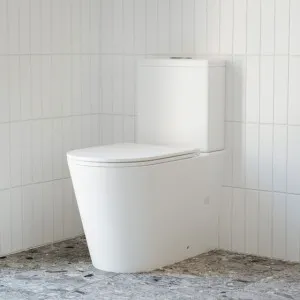 Bao Elegant Raised Height Rimless Back to Wall Toilet Suite - Matte White by Bao Bath, a Toilets & Bidets for sale on Style Sourcebook