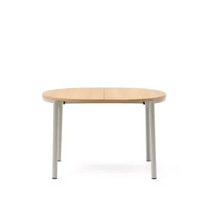 Montuiri extendable table in oak veneer and with steel legs in a grey finish, 120(200) x 90 cm by Kave Home, a Dining Tables for sale on Style Sourcebook