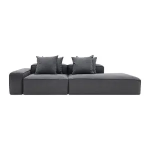 Riley Linen Charcoal Modular Sofa - 1x Arm, 1x Armless, 1x Right Terminal by James Lane, a Sofas for sale on Style Sourcebook