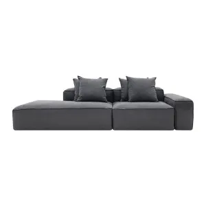 Riley Linen Charcoal Modular Sofa - 1x Arm, 1x Armless, 1x Left Terminal by James Lane, a Sofas for sale on Style Sourcebook