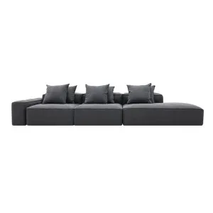 Riley Linen Charcoal Modular Sofa - 1x Arm, 2x Armless, 1x Right Terminal by James Lane, a Sofas for sale on Style Sourcebook