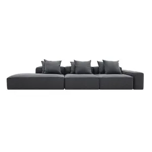 Riley Linen Charcoal Modular Sofa - 1x Arm, 2x Armless, 1x Left Terminal by James Lane, a Sofas for sale on Style Sourcebook