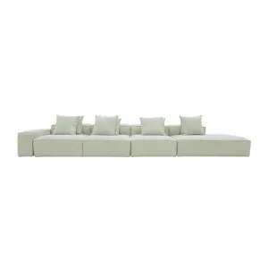 Riley Linen Oatmeal Modular Sofa - 1x Arm, 3x Armless, 1x Right Terminal by James Lane, a Sofas for sale on Style Sourcebook