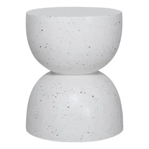 Ellie Side Table 38x45cm in Cement / Fibreglass White Terrazzo by OzDesignFurniture, a Side Table for sale on Style Sourcebook