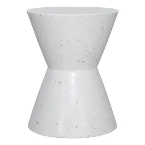 Leo Side Table 37x45.5cm in Cement / Fibreglass White Terrazzo by OzDesignFurniture, a Side Table for sale on Style Sourcebook