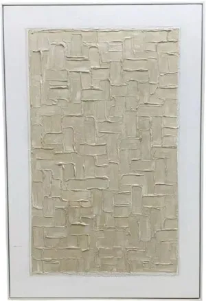 PICK UP ONLY | H052 White Framed Full Hand Painted Artwork  120 cm x 80 cm by null, a Painted Canvases for sale on Style Sourcebook