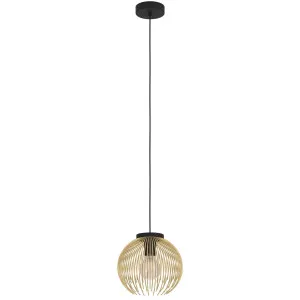 Eglo Venezuela 1 Light Pendant Black & gold by Eglo, a Pendant Lighting for sale on Style Sourcebook