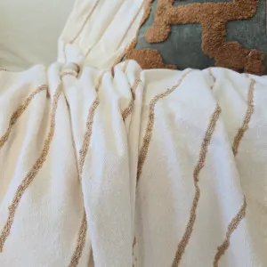 Alexa Texture Throw 155x200cm - Cinnamon Embroidery by null, a Cushions, Decorative Pillows for sale on Style Sourcebook