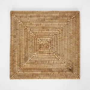 Paume Rattan Square Placemat Natural by Florabelle Living, a Placemats for sale on Style Sourcebook