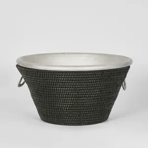 Paume Rattan Drinks Cooler Black by Florabelle Living, a Barware for sale on Style Sourcebook