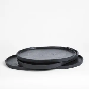 Esher Oval Platter Set Of 3 Black by Florabelle Living, a Trays for sale on Style Sourcebook