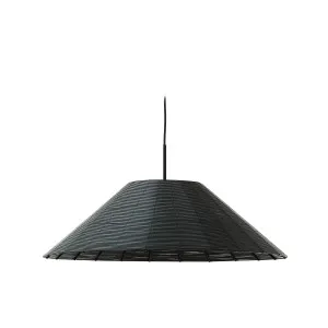 Saranella black synthetic rattan ceiling lamp shade Ø 70 cm by Kave Home, a Lamp Shades for sale on Style Sourcebook