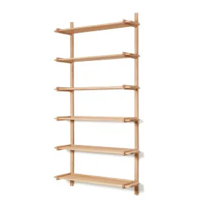 Sitra modular shelf, 6 solid oak wood shelves in a natural finish, 110 cm, FSC Mix Credit by Kave Home, a Bookcases for sale on Style Sourcebook