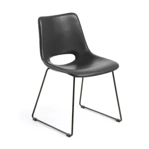 Zahara black chair with steel legs with black finish by null, a Dining Chairs for sale on Style Sourcebook