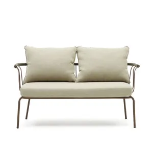 Salguer sofa in green cord and steel with a brown painted finish, 134 cm by Kave Home, a Outdoor Sofas for sale on Style Sourcebook