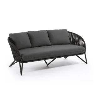 3 seater Branzie sofa in black cord, 180 cm by Kave Home, a Outdoor Sofas for sale on Style Sourcebook