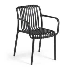 Isabellini stackable outdoor chair in black by Kave Home, a Outdoor Chairs for sale on Style Sourcebook