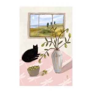 A Cat And Olives by Gioia Wall Art, a Prints for sale on Style Sourcebook