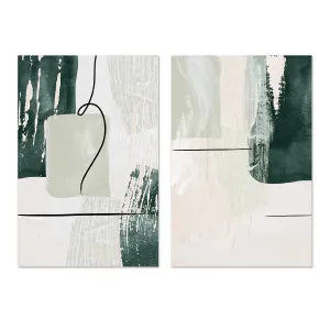 Abstract Shapes In Green, Style A & B, Set Of 2 , By Sally Ann Moss by Gioia Wall Art, a Prints for sale on Style Sourcebook