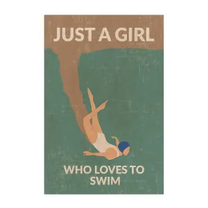 Just A Girl Who Loves To Swim, Style B , By Jon Downer by Gioia Wall Art, a Prints for sale on Style Sourcebook