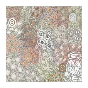 Grandmothers Country, Green and Purple Pastel Colour , By Azeza Possum by Gioia Wall Art, a Aboriginal Art for sale on Style Sourcebook