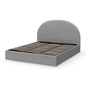 Ex Display - Antonia Fabric King Bed - Pearl Grey with Storage by Interior Secrets - AfterPay Available by Interior Secrets, a Beds & Bed Frames for sale on Style Sourcebook