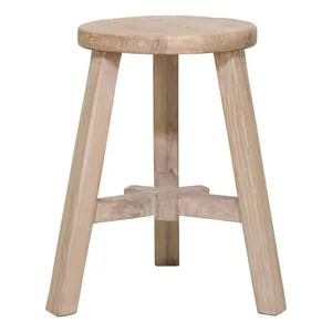 Royal Vault Round Stool 30x50cm in Reclaimed Elm by OZ Design, a Stools for sale on Style Sourcebook